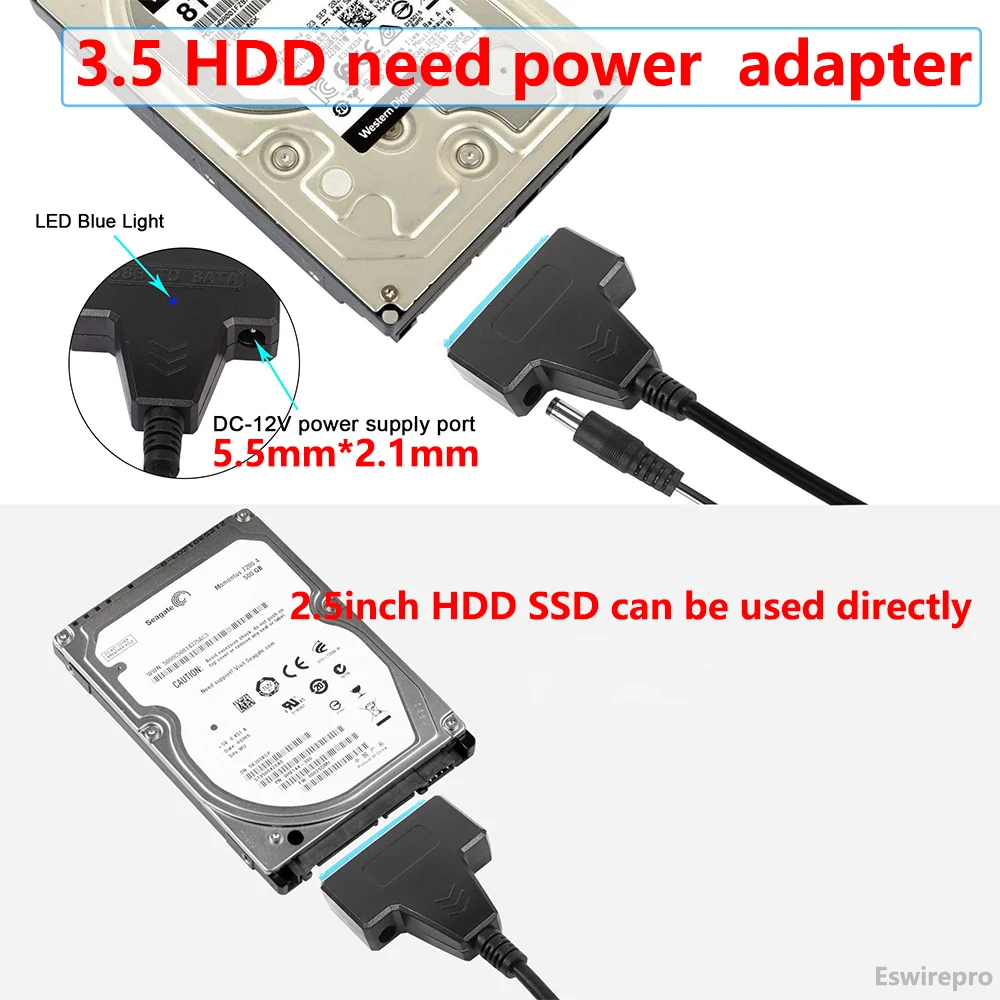 USB 3.0 to SATA Cable SATA III Hard Drive Adapter Converter for 2.5