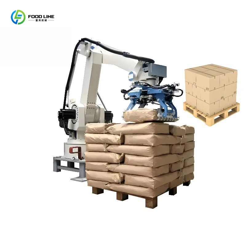 Customized 4 Axis Automatic Robotic Hand Arm Industrial Hand Robot Arm Palletizer Handling and Debagging System