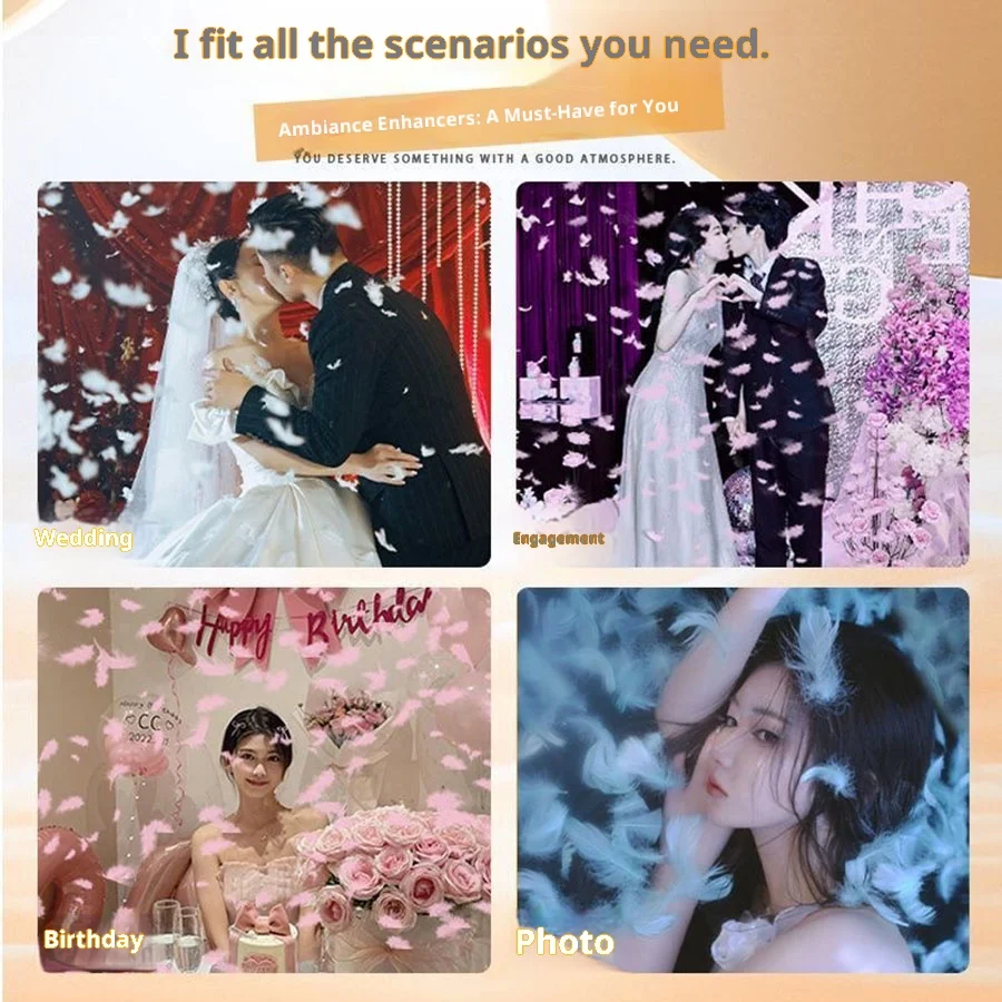 يده ريشة تحية مدفع السنة الجديدة هدية أنبوب حفلة البث المباشر لوازم الزفاف رذاذ بار الغلاف الجوي