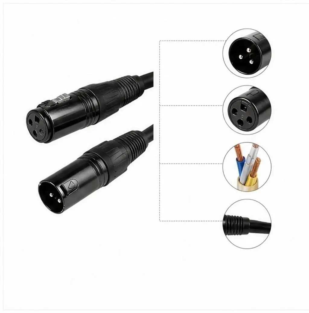 4Pcs Premium Dmx512 Signal Cable 3-Pin Xlr Male to Female for Stage Lighting Dj Wedding Parties Uplight Moving Head Par