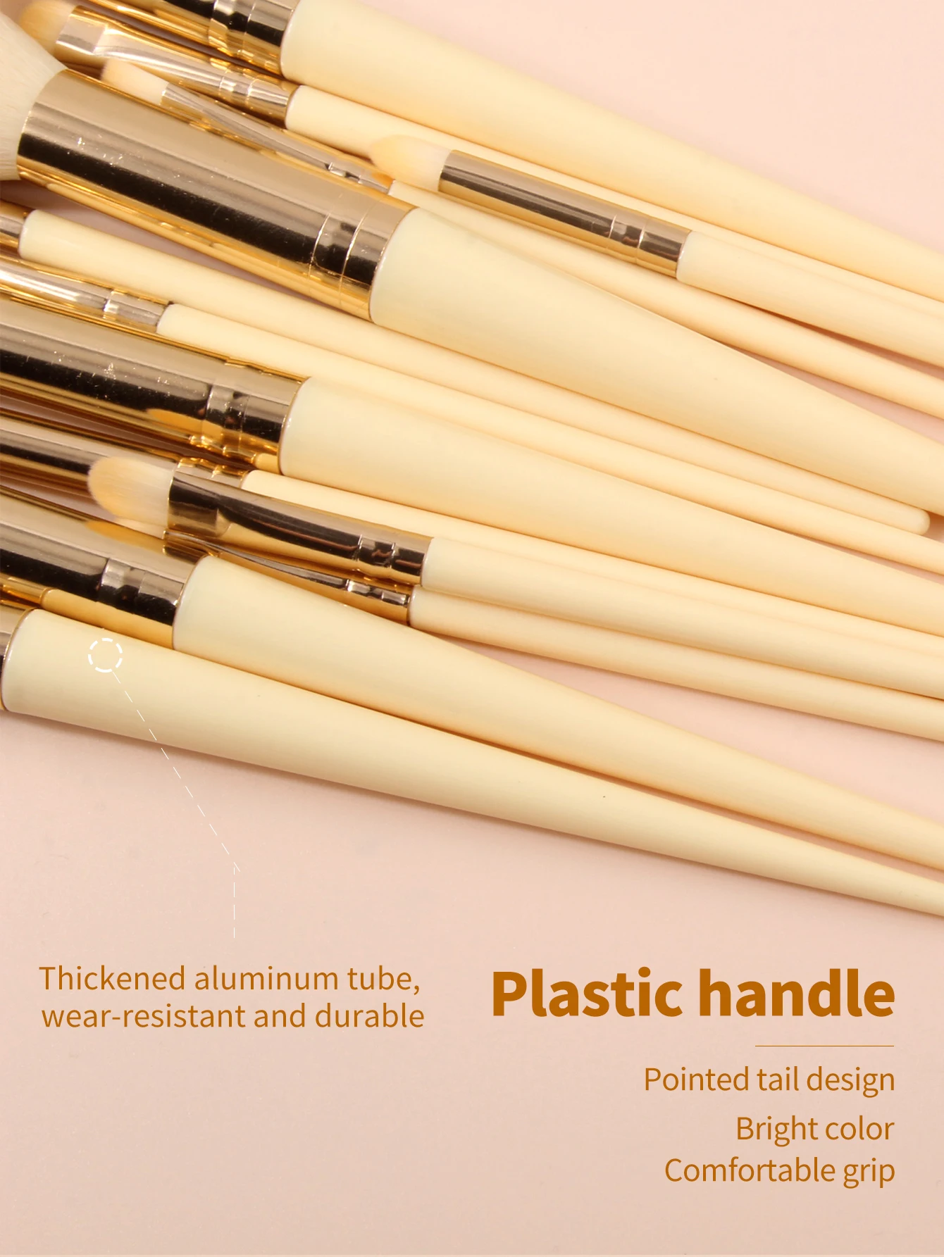 多機能イエローメイクブラシセット,初心者向け,ブラシ修理,ツール,完全,13個