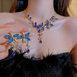 Light Luxury High-grade Women Jewelry Sets 2025 Vintage Jewelry Set for Women Silver Needle Drop Flower Earrings