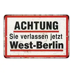 NINGFEI West Berlin WW2 Germany Sign Vintage Wall Décor Signs Art Decorations Tin Gift Retro Wall Home Bar Pub Vintage Cafe Deco