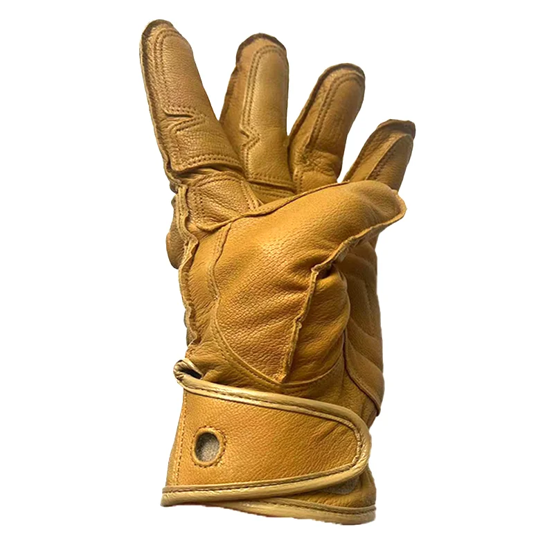 Pure leather lock down gloves