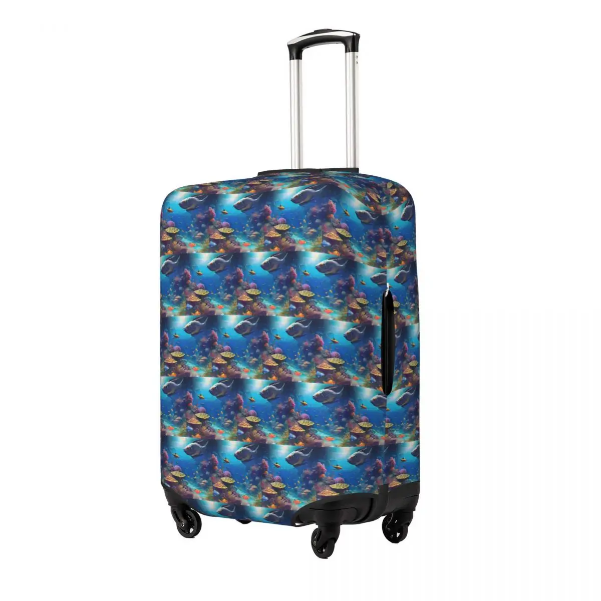 

Great Fish Land Tropical Fish Suitcase Cover Protection Elastic Travel Luggage Protector Covers for 18-32 Inch