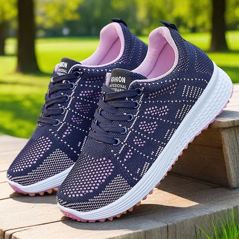 

Women's Breathable Knitted Jogging Shoes Lightweight Casual Sneakers Durable Simple Style Athletic Walking Shoes for Daily Wear
