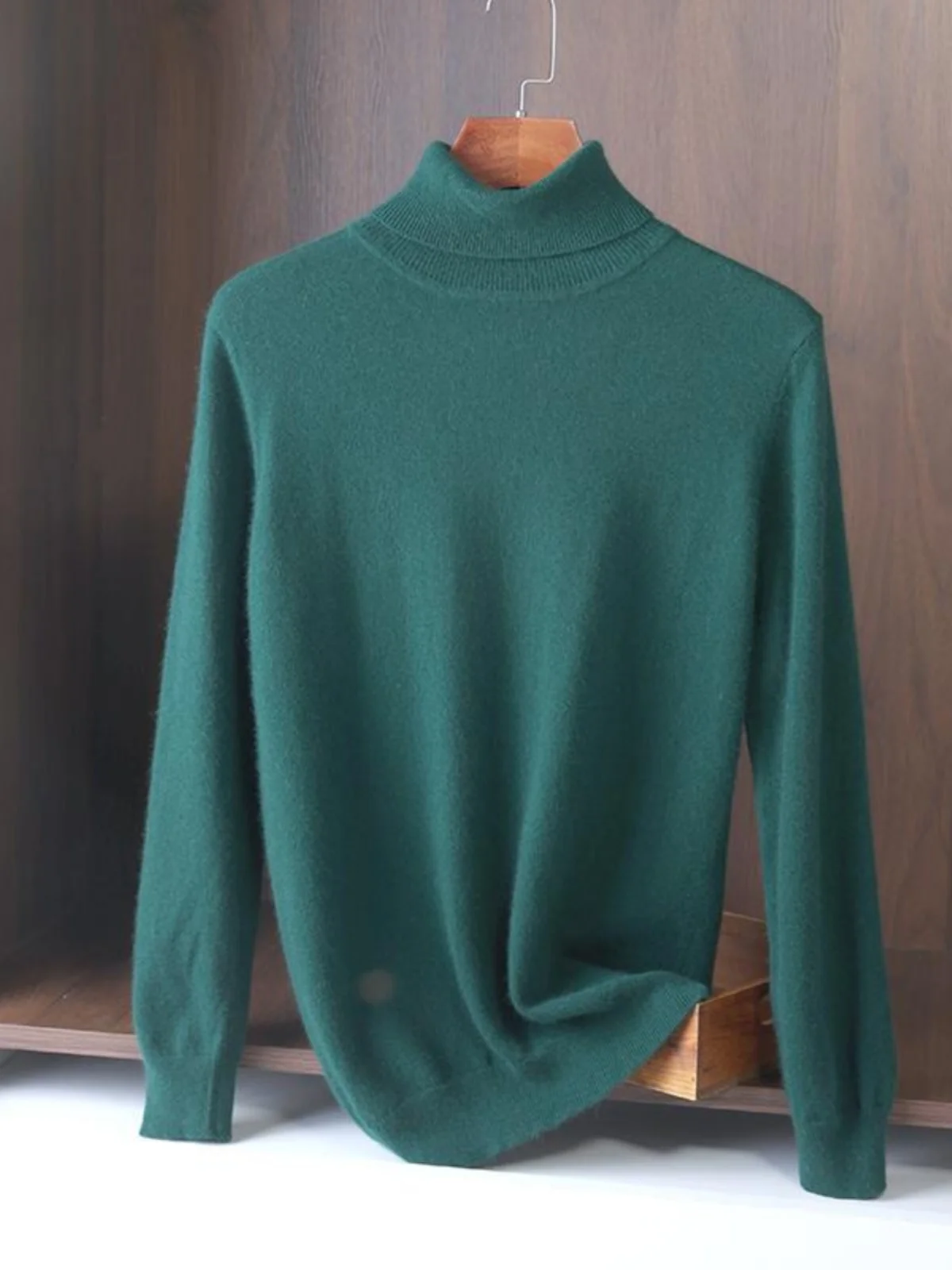 

Мужской свободный вязаный шерстяной свитер с высоким воротником, повседневный, комфортный, дышащий, теплый, деловой, с длинными рукавами