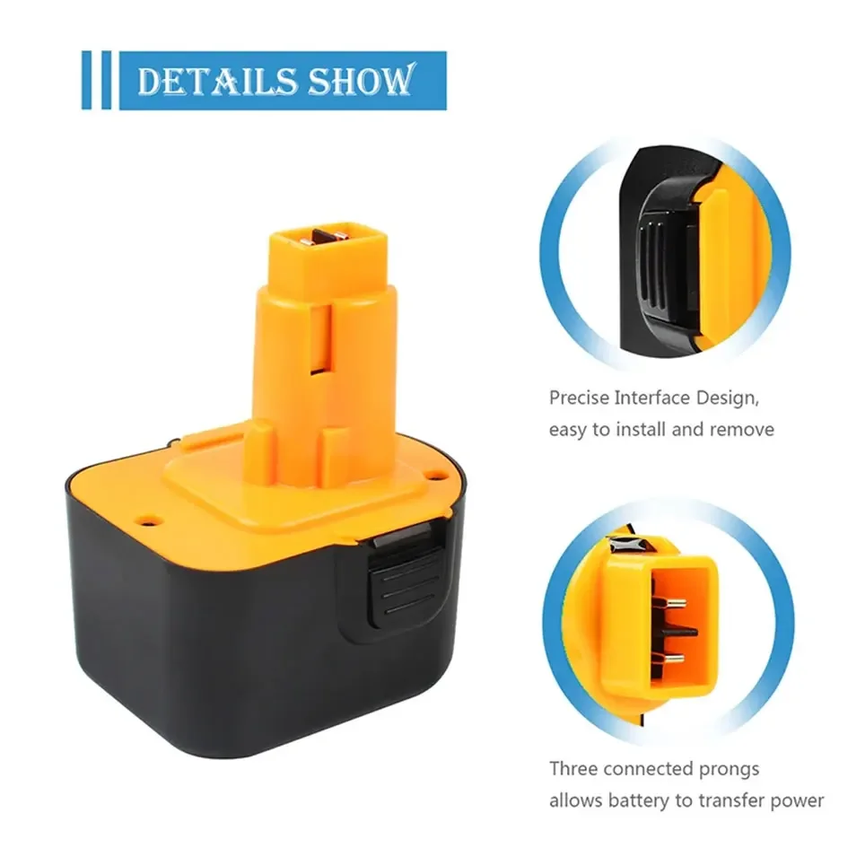 New 12V 6800mAh Tool battery for Dewalt DE9074 DC9071 DE9037 DE9071 DE9075 DW9071 DW9072 DW9074 DC727 DC756 DC980 DC981 DW051