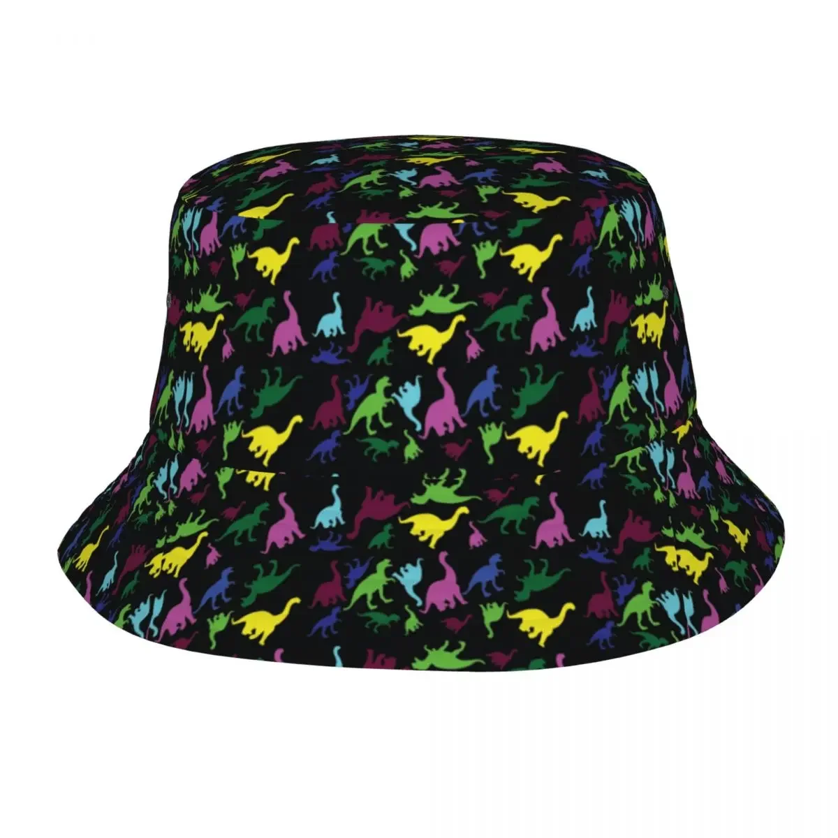 Colorful Dinosaurs Cartoon Unisex Bucket Hat Custom Summer Beach Sun Hats