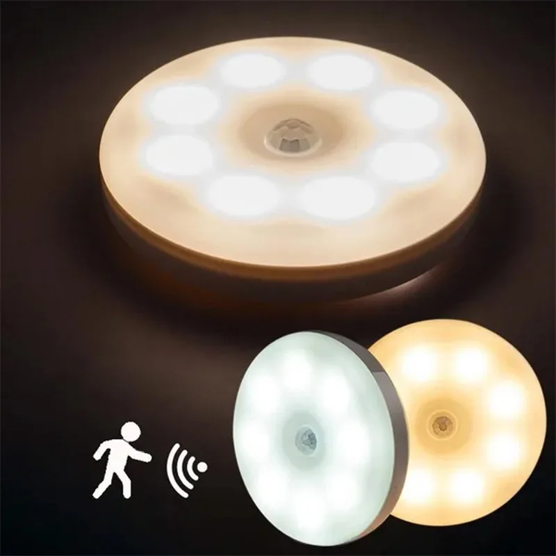 

PIR Motion Sensor LED Night Light USB Rechargeable Night Lamp For Kitchen Cabinet Wardrobe Lamp Staircase Wireless Closet Light