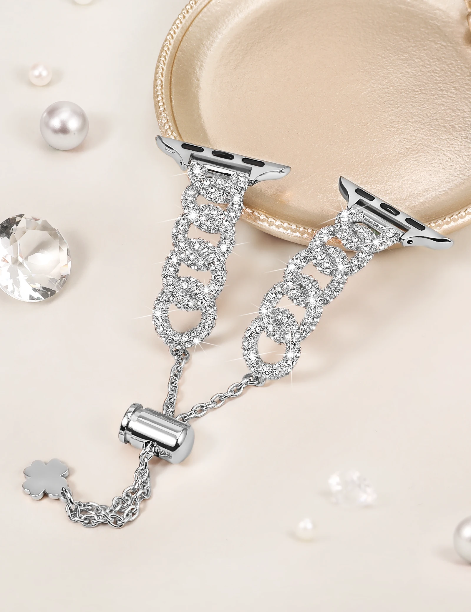 Wearlizer Chain Band for Apple Watch Band 49mm/45mm/40mm Women Luxury Jewelry Bracelet for iwatch Series 9/8/7/SE/6/5/4/Ultra2