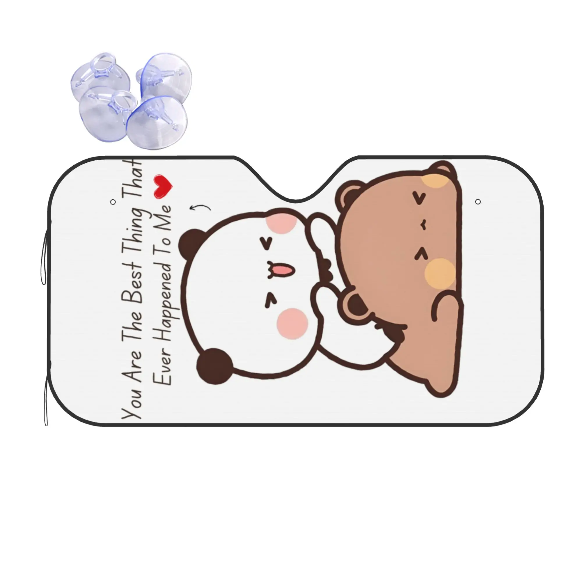 Car Front Windshield Sun Visor BUBU DUDU Panda Bear Browne Couple Goma UV Protection Car Sun Shade Covers Car Solar Protection