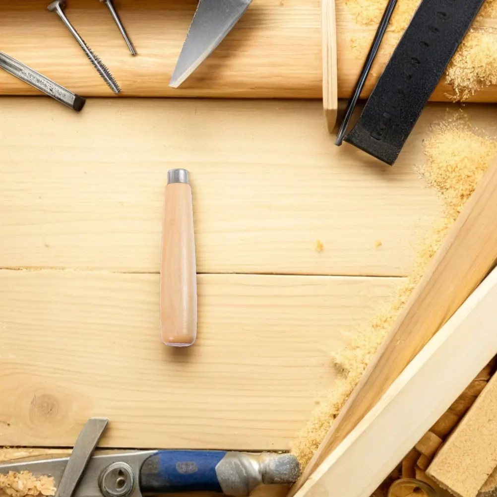 

4Pcs Wooden File Handle Set Ergonomic Wood Handle Replacement for Woodworking Tools Sturdy File Grip Accessory