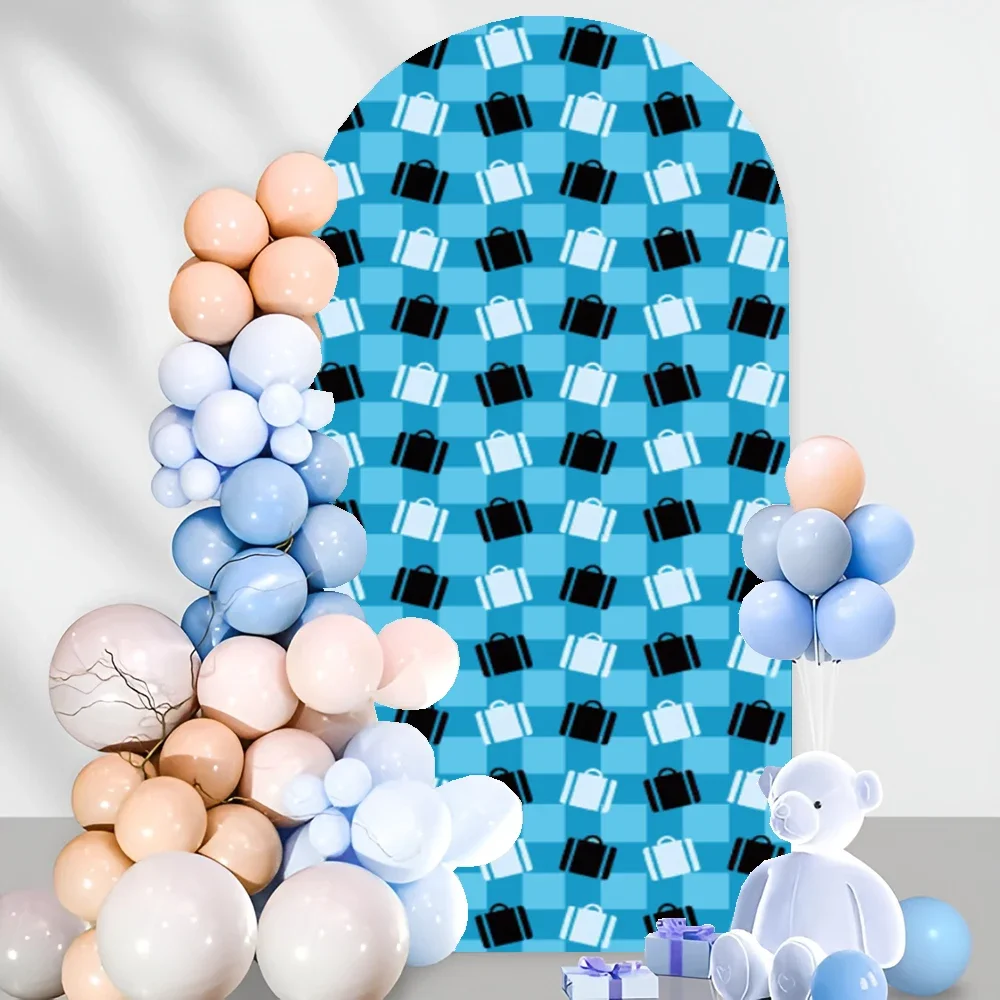 Mocsicka Mocsicka قوس الخلفيات غطاء الوجهين استحمام الطفل حفلة عيد ميلاد ديكور بدلة سوداء ربطة العنق بوس خلفية الاستوديو