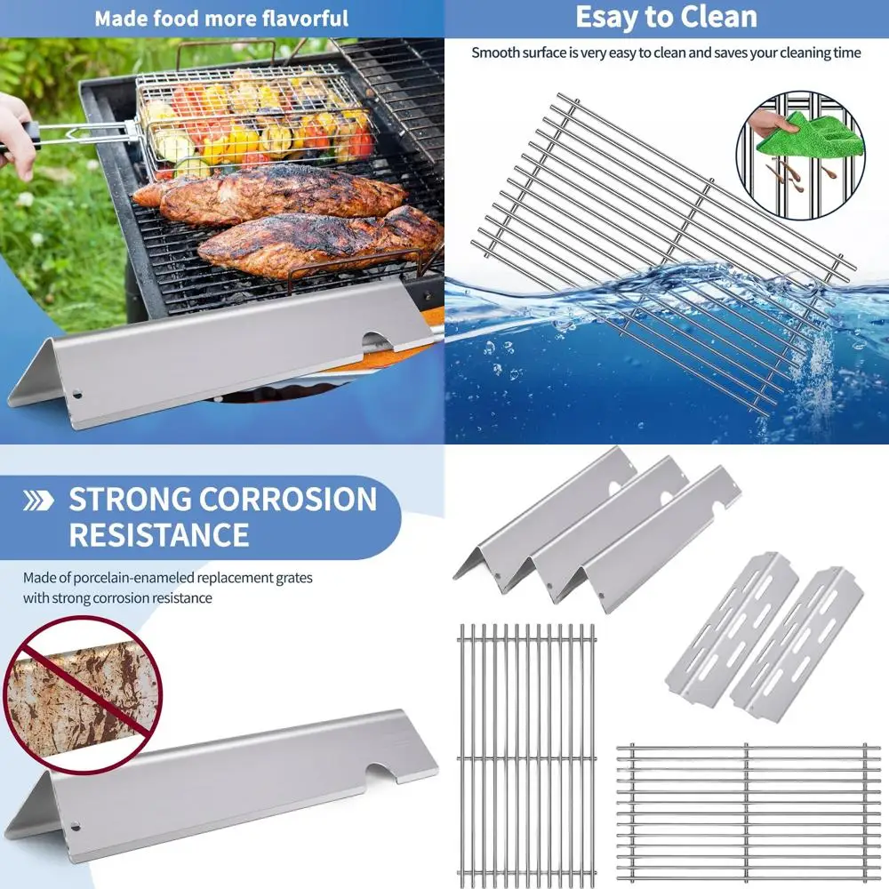 

Решетки для гриля из нержавеющей стали и стержни для ароматизаторов для газовых грилей Genesis II E-210 S-210 GS4, 2017 г., детали для решеток для новых