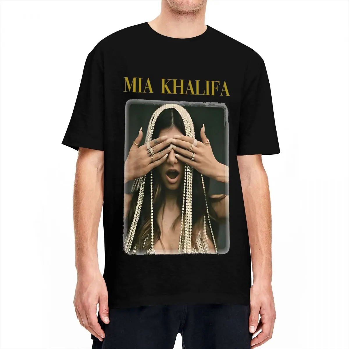 Casual Vintage Mia Khalifa T Shirt Unisex Cotton Short Sleeve Round Neck Top Tee