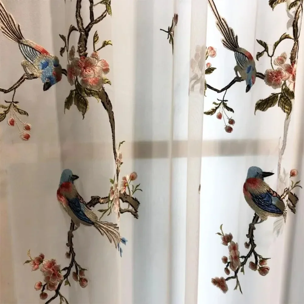 

New Style New Chinese Style High Precision Embroidery Curtains for Living Dining Room Bedroom Finished Product Customized Door