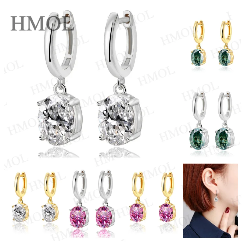 Moissanite Earrings Oval Cut 2/4ct D Color VVS1 925 Sterling Silver GRA Certified Non-Fading Factory Direct Jewelry Gift