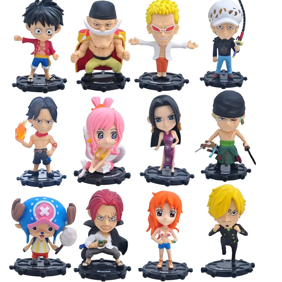 

6 шт. A B аниме One Piece Q Edition Luffy Ace Choba ручной орнамент аниме периферийная кукла модель настольный орнамент украшение