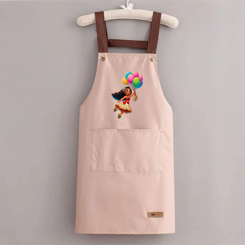 Moana Printing Wipe Hand Household Cooking Apron Men Women Oil-Proof Waterproof Waist Coffee Overalls Kitchen Baking Hand-wiping