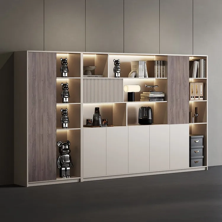 Boss Office Background  Bookcase File Cabinet Wooden Information Cabinet Locker Wall Floor Cabinet Office Furniture