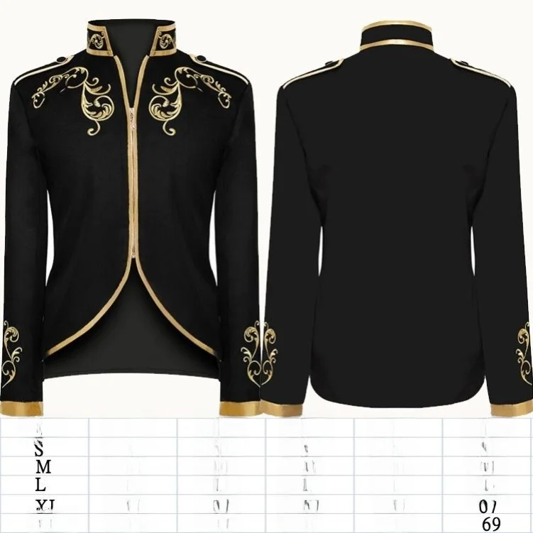 

Medieval European Style Halloween Cosplay Cloak Punk Gothic Men's Uniform Stage Performance Costume Dance Party Outfit