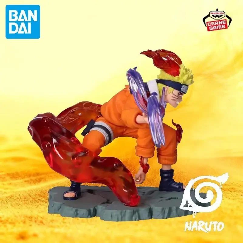 Bandai Original Naruto Uchiha Sasuke Figure Brand New Anime Action Models Cartoon Doll Ornamenti per il desktop Giocattoli Regali del festival