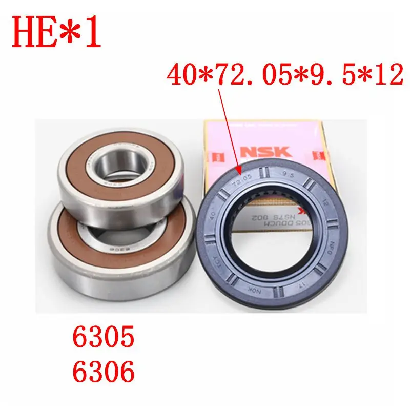 

for Haier drum washing machine Water seal（40*72.05*9.5*12）+bearings 2 PCs（6305 6306）Oil seal Sealing ring parts