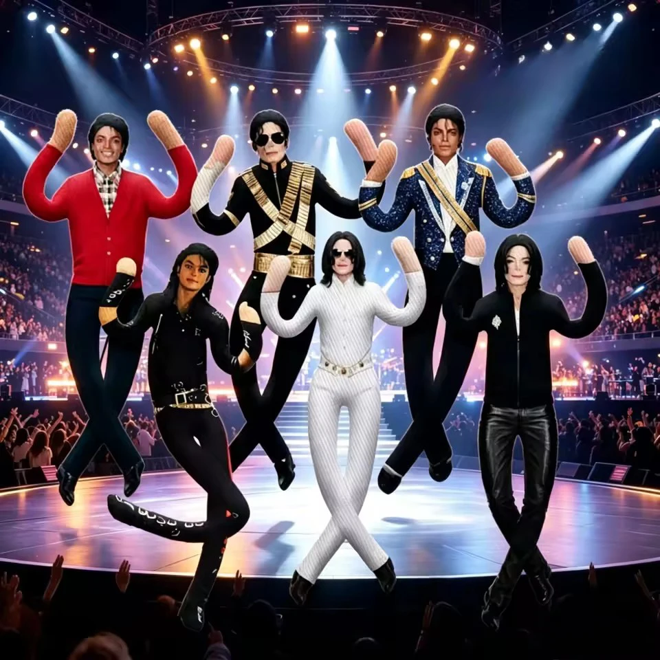 New Michael Jackson Plush Doll Stuffed Figure Adjustable Articulated Joint Cosplay Prop Indoor Room Decor Collectible Gift
