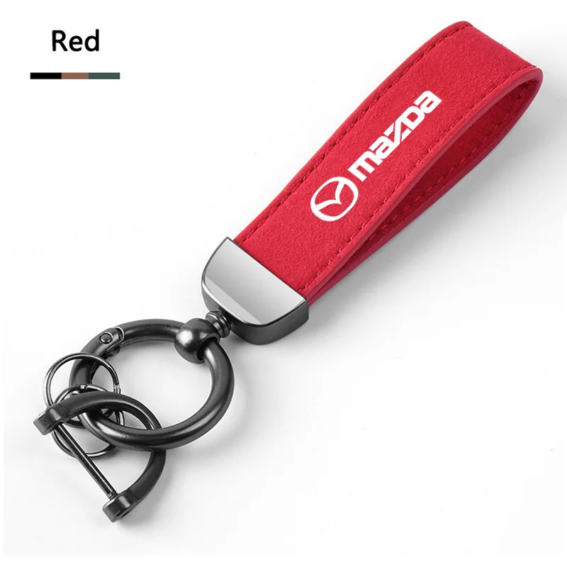 High-End Car Suede Leather Keychain Metal Key Ring For Mazda 2 3 5 6 MX5 Axela Atenza MS CX-3 CX-4 CX-5 CX-7 CX-9 CX-8 7