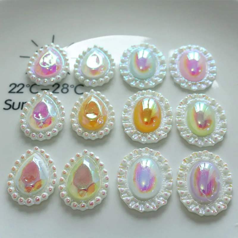 10pcs Mini Kawaii Waterdrop Resin Flat Back Cabochons Scrapbook Diy  Party Hairpin Accessories Home Decoration Craft