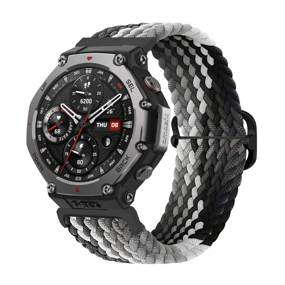 Elastic Bands for Amazfit T-Rex 3 Band, Slide Buckle Nylon Woven Strap