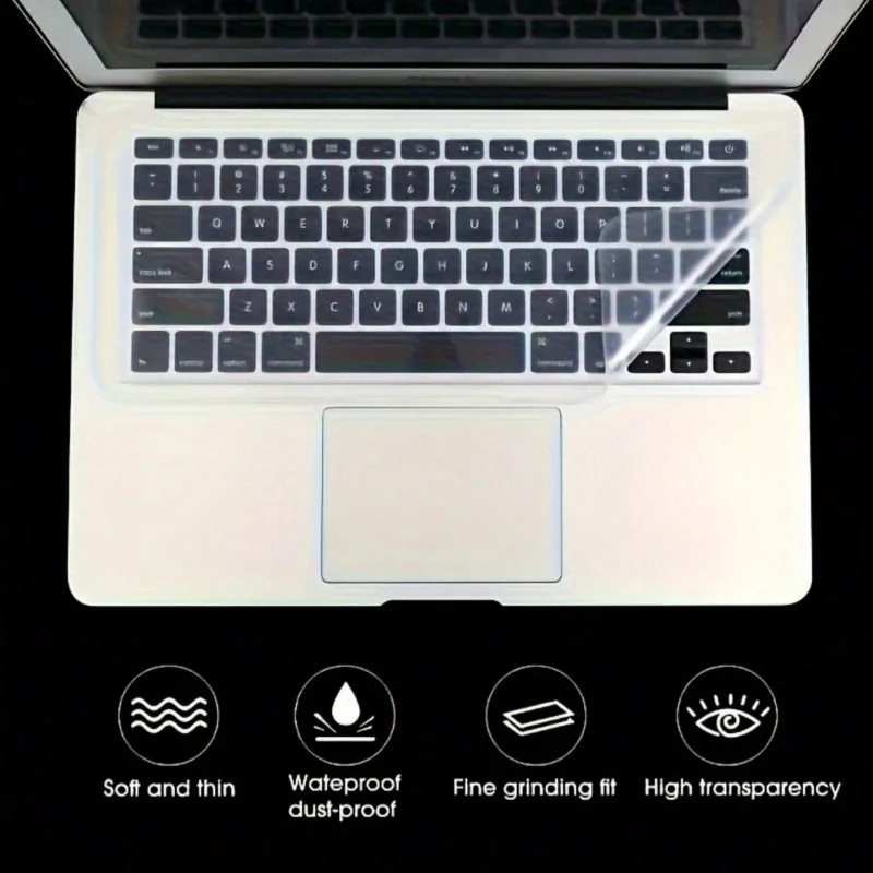 قطعة واحدة من طبقة حماية لوحة المفاتيح رفيعة للغاية مناسبة لأجهزة الكمبيوتر المحمولة مقاس 12-14 بوصة، طبقة حماية مقاومة للماء والغبار #4