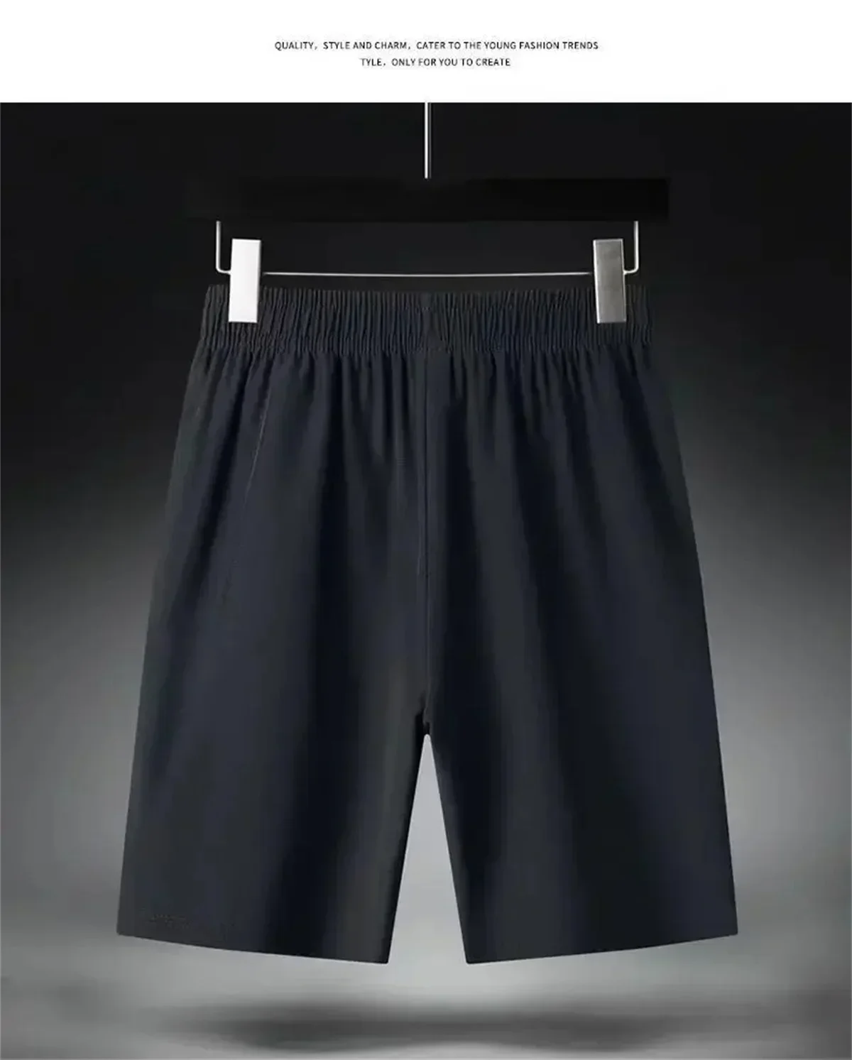 Mens Summer Quick Dry Athletic Work Shorts Casual Hiking Pants Shorts with Zipper Pockets Loose Fit Plus Size Outdoor Trousers