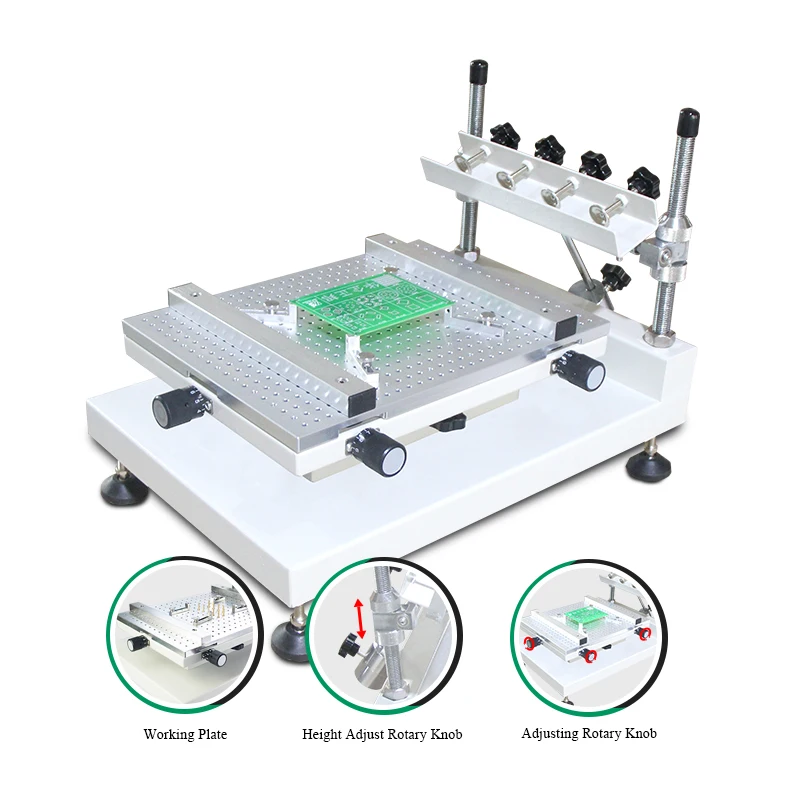 High Precision Screen Printing Table Manual Small Hand Solder Paste Printer for SMT Stencil Red Glue PCB