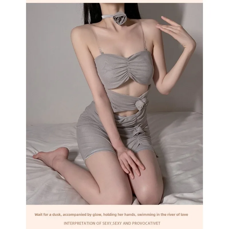 

Sexy Mesh Lingerie Sleepwear Set for Women Slim Fit See-Through Tube Top Nightdress One Size Romantic Erotic Intimate for Lovers