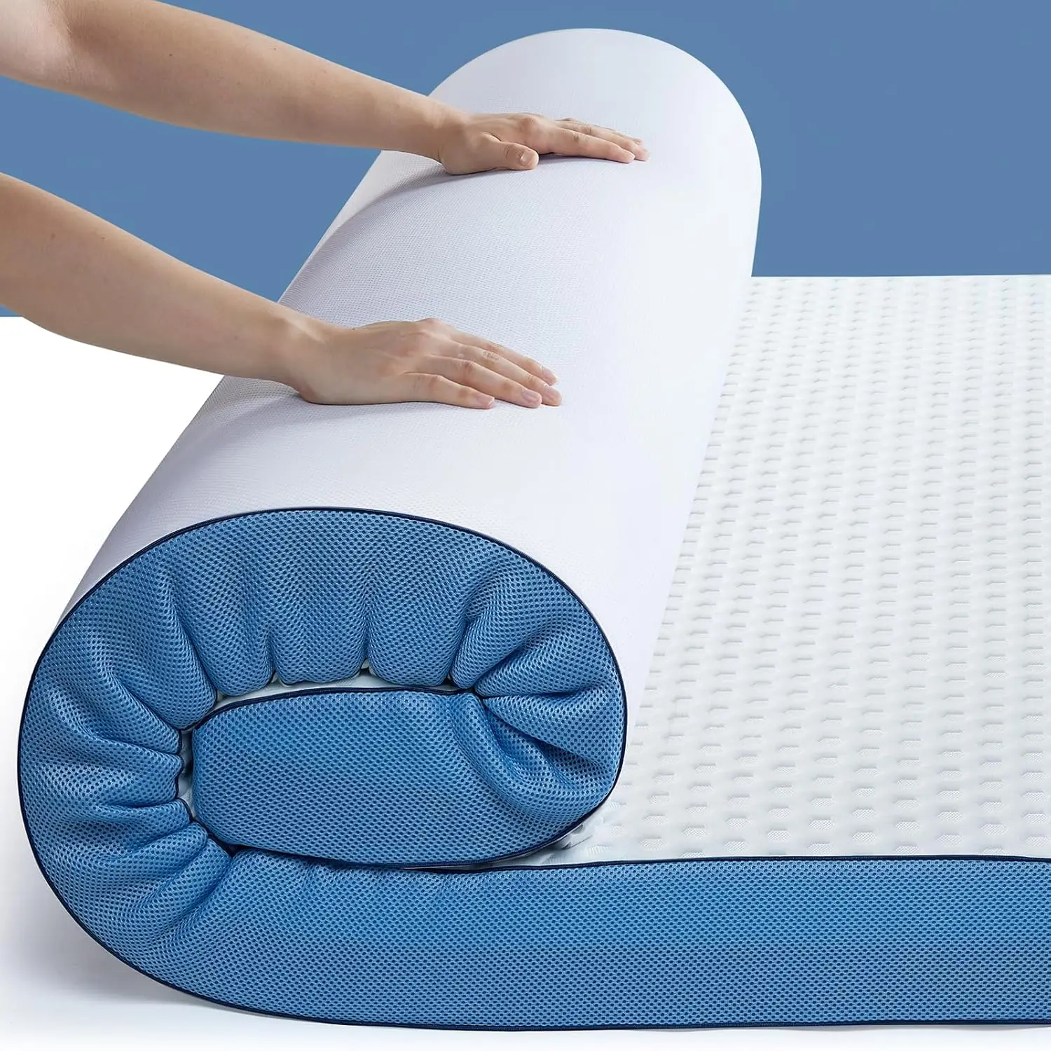 

3 Inch Firm Mattress Topper Queen Size, Cooling Gel-Infused & Bamboo Charcoal Memory Foam Bed Topper for Pain Relief