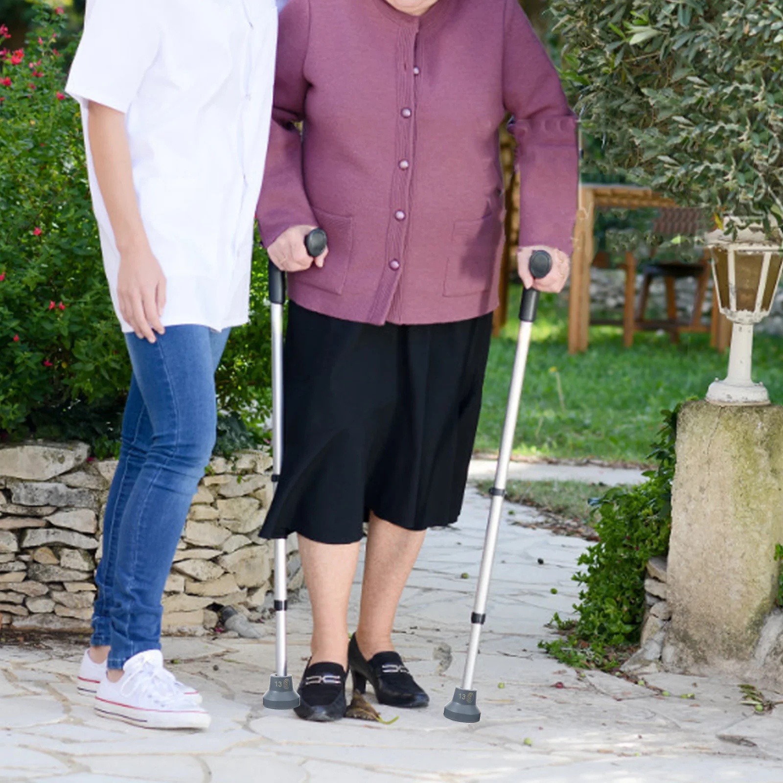

4pcs Cane Tips Rubber Heavy Duty Non Slip Crutch Pads Elderly Walking Stick Trekking Poles Hiking Accessories Replacement
