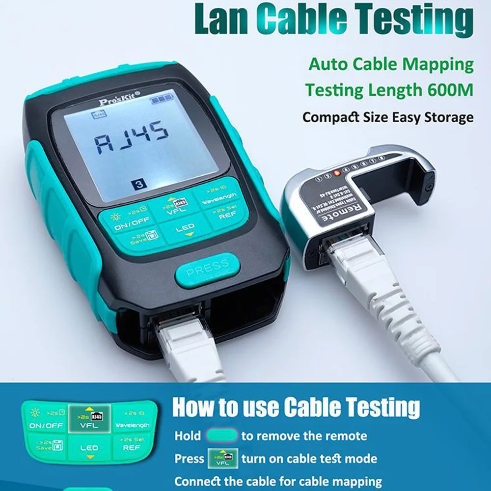 

Pro'sKit MT-7615/7616 High Precision Power Meter 4 in1 Multifunction Fiber Network Disconnection Lan Cable Visual Fault Teste