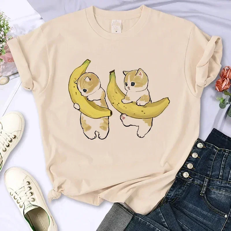 Cute Cat Shirt Women Funny Cartoon T Shirt Y2K 90S Harajuku Graphic Ulzzang T-Shirt 90S Print Tshirt Aesthetic Top Tee Female