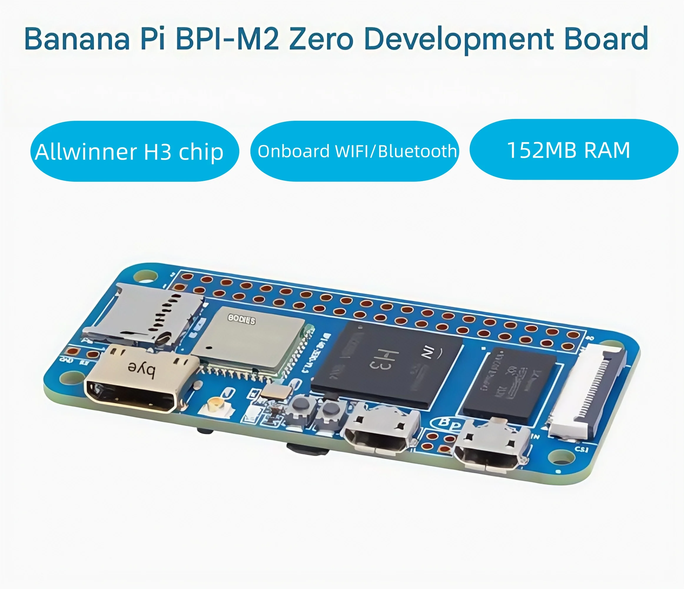 

Banana Pi BPI-M2 Zero Development Board Allwinner H3 Quad-core Open Source Motherboard Compatible with Raspberry Pi ZERO