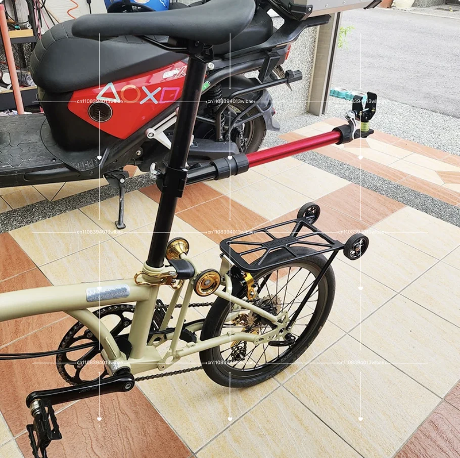 Bicycle Pole Aluminium Alloy Clamp Head Outdoor Connecting Rod Multi-function Bicycle Modification Parts Accessories