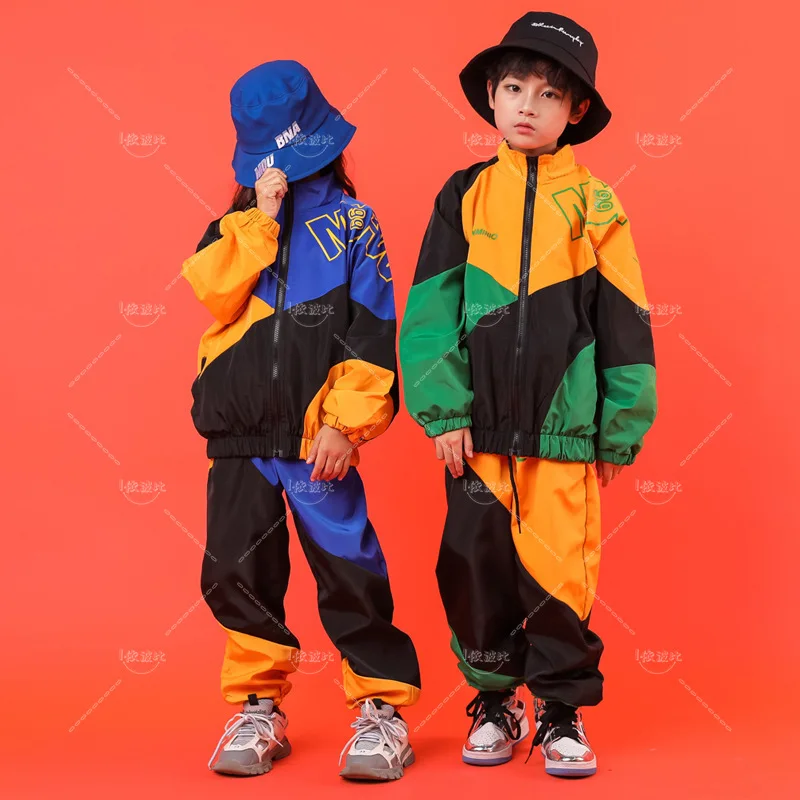 Children Hip Hop Clothing Dance Costumes for Girls Boys Jazz Ballroom Dancing Clothes Kids Dancewear Outfits Coat Pants Stage