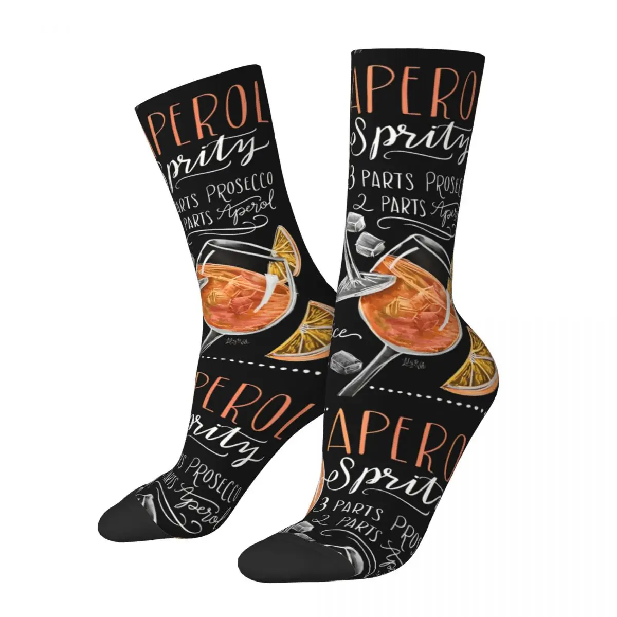 Winter Warm Casual Unisex Aperols Spritz Drinks Socks Breathable Basketball Socks