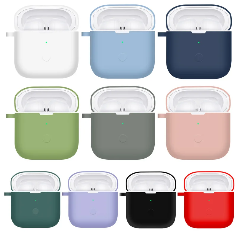 Funda de silicona para auriculares Xiaomi Redmi Buds 3, carcasa protectora para auriculares, accesorios con gancho