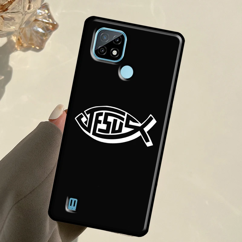 رمز السمكة يسوع المسيح المسيحي ل Realme 14 Pro Plus 10 11 12 13 GT 6 6T 5 GT7 Pro C61 C55 C53 C51 C21Y C25S C67 C75 #5