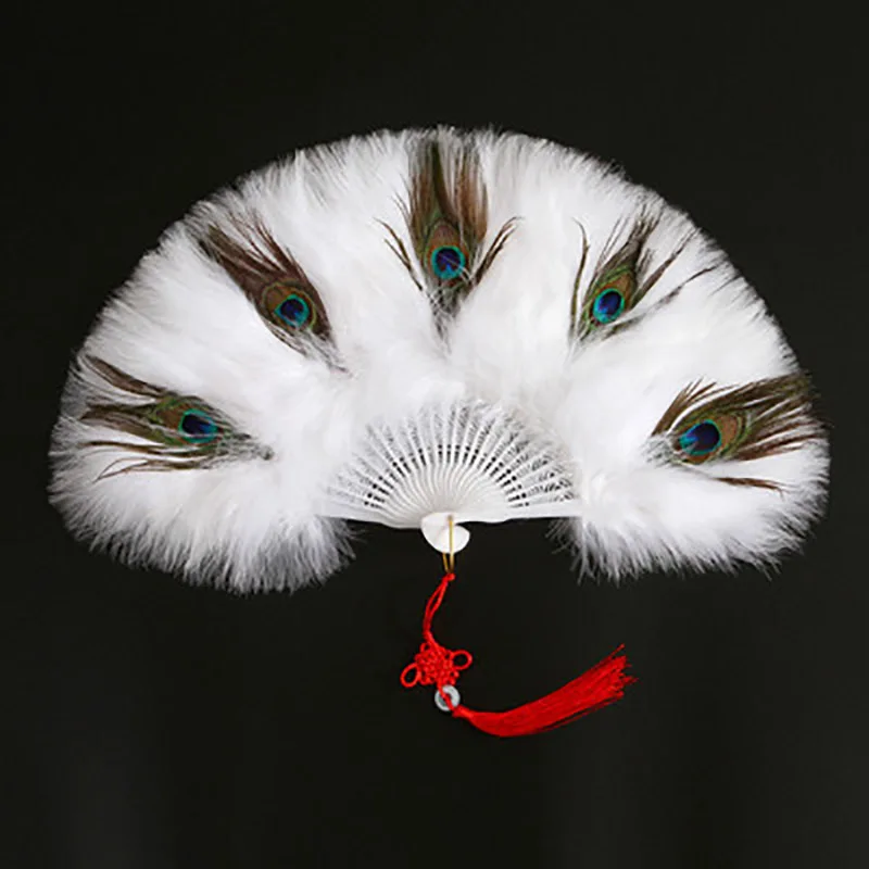 Peacock Feather Folding Hand Fan, Classical, Vintage, 20s, Costume, Dancing Show, Tea Party, Wedding Decoration