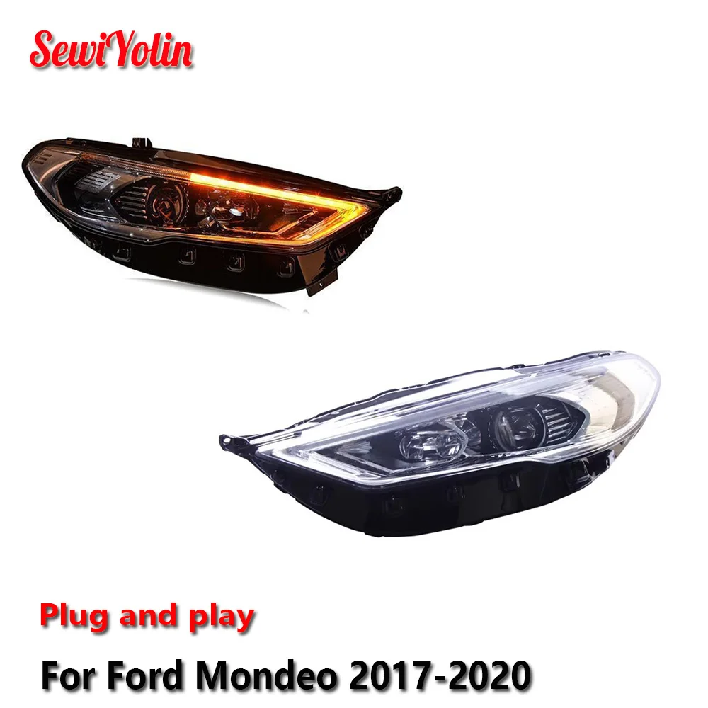 

Car LED Headlight Light Assemblies For Ford Mondeo 2017-2020 Auto Fog DRL Brake Turn Signal Lamp Plug and Play