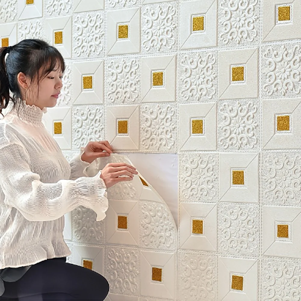 

Декоративная водонепроницаемая и влагостойкая самоклеящаяся наклейка на стену с имитацией кирпича 35 см x 35 см для украшения дома