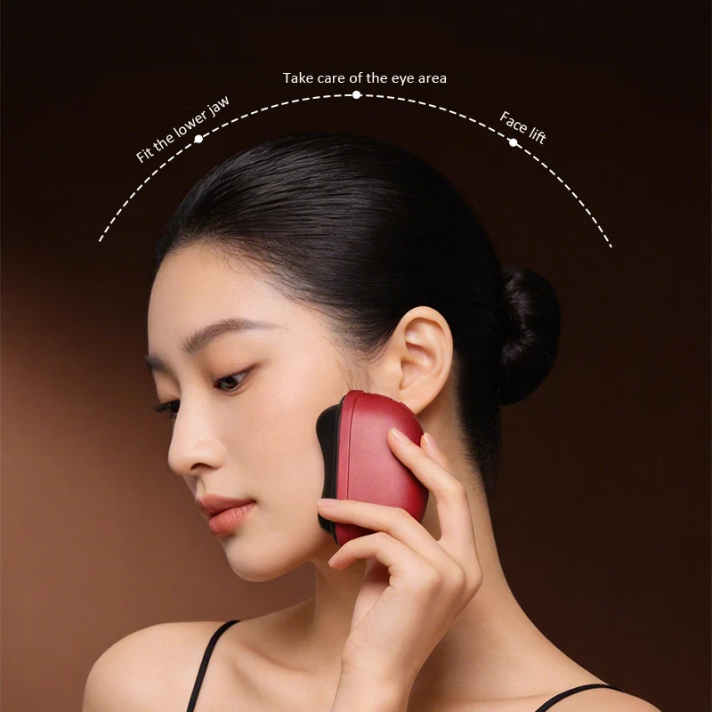 

Rechargeable Electric Gua Sha, Bian Stone Massager with Heat for Facial Contouring & Soothing, Smart Device